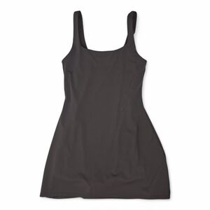 Adanola Ultimate Square Neck Tennis Dress Built In Shorts Warm Gray Womens Small